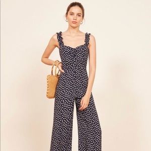 Navy Flower Moore Reformation Jumpsuit